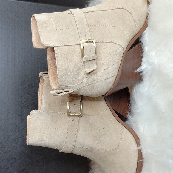 ANTONIO MELANI Ankle Boots Bootie Leather Suede Block Heel Shoes Size 11 - Picture 5 of 10